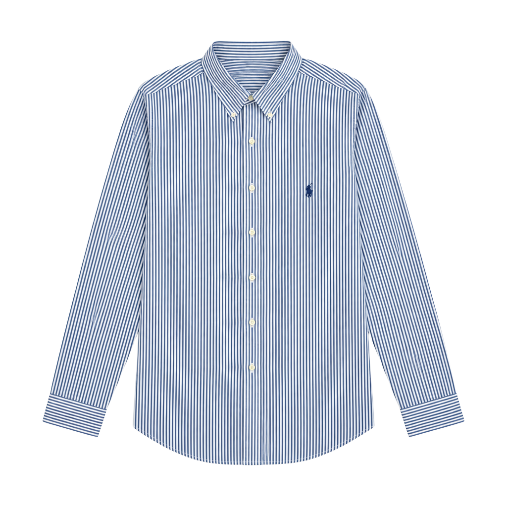 Polo Ralph Lauren Button Down Shirt Size 3XLT Blue Striped Long Sleeve 1