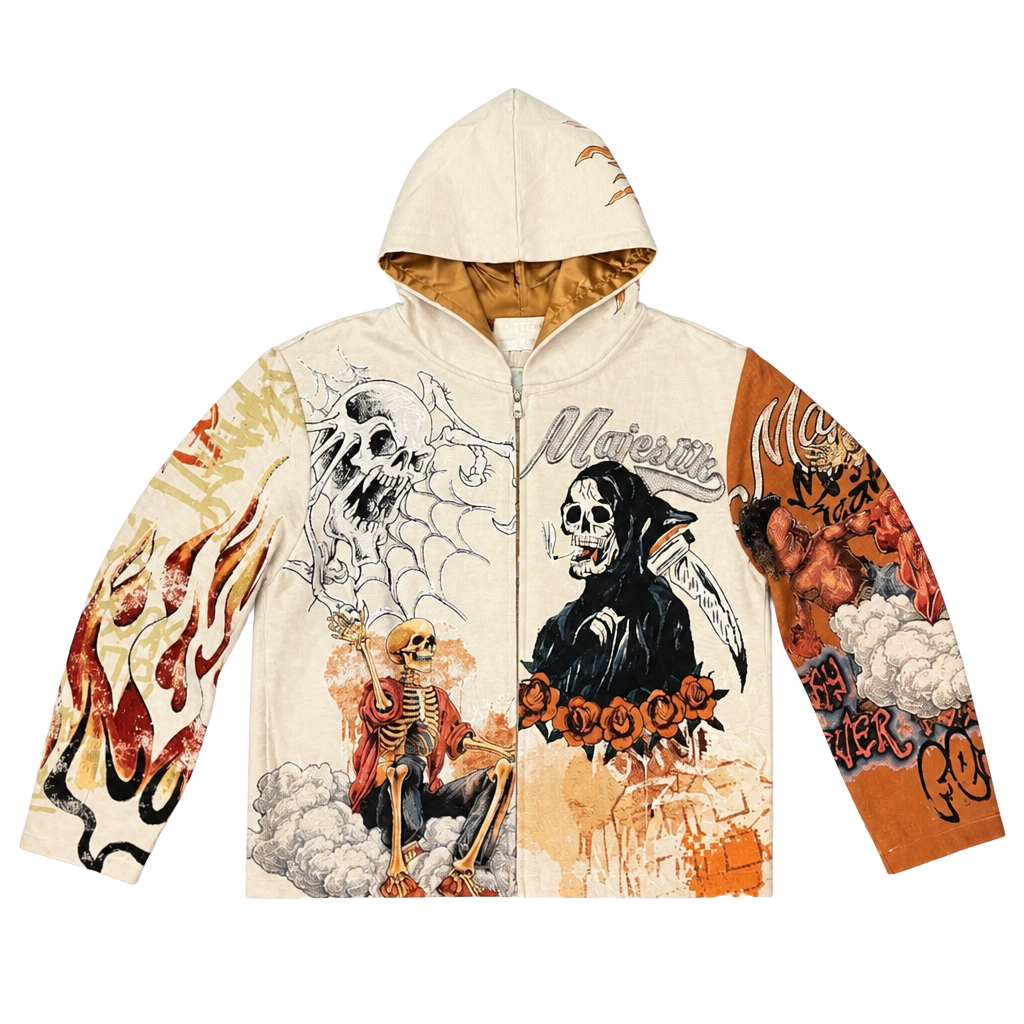 Majestik Fearless Spirit Tapestry Full-Zip Hoodie Size S 1