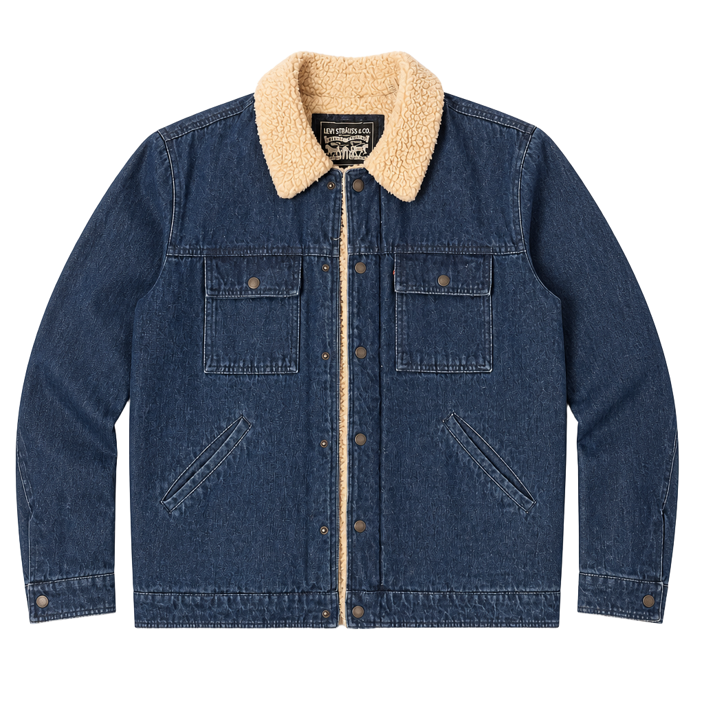 Levi's Sherpa Lined Denim Jacket Size L Blue 1