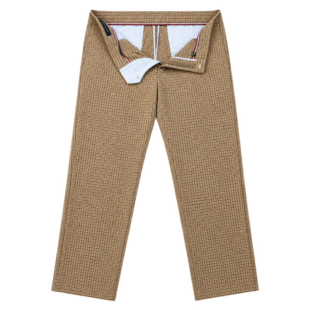 Tommy Hilfiger Houndstooth Pants Brown Tan 1