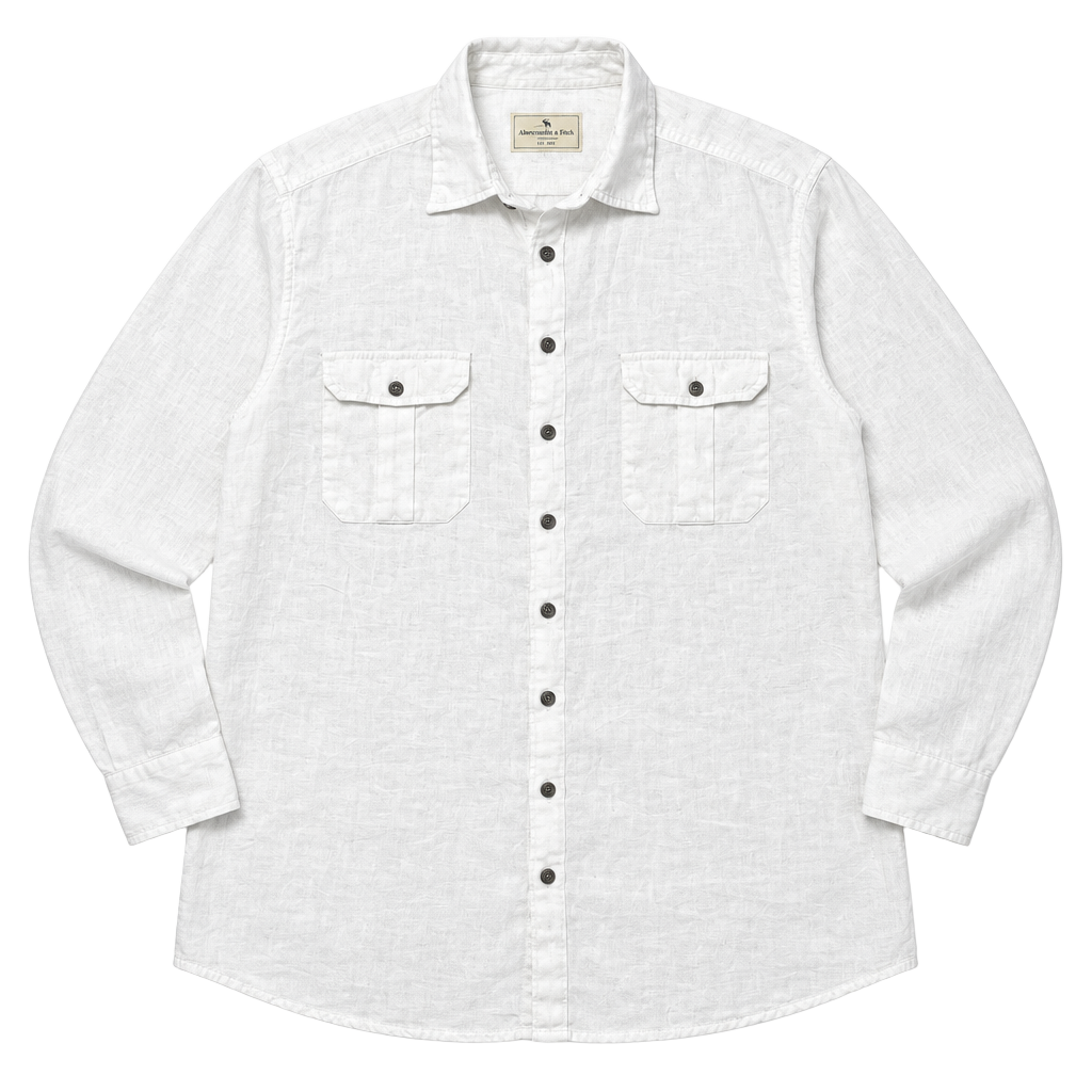 Eddie Bauer All White Button Up 1