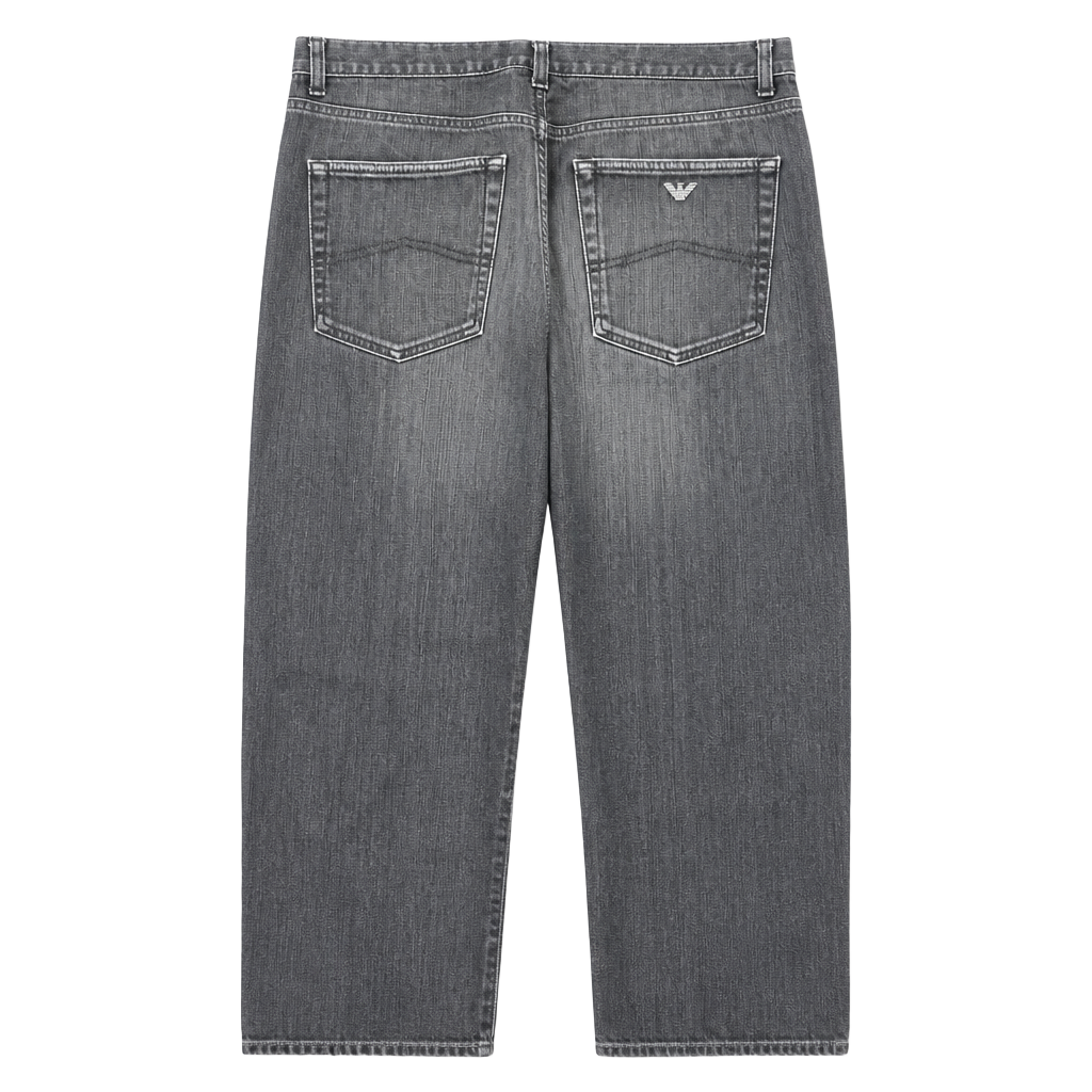 Armani Collezioni Jeans Size 36 Black Denim Metal Logo Pants 1