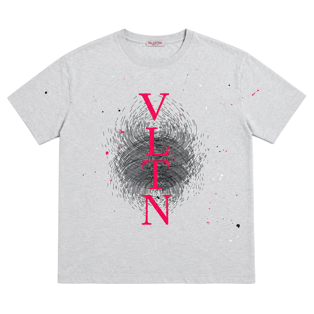 Valentino Vltn Fingerprint Graphic Print Size S T-Shirt 1