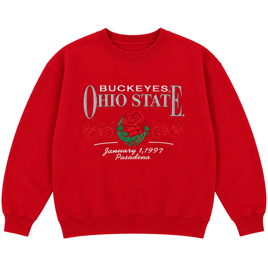 Rare vintage Campus Outpost Ohio State Buckeyes 1997 Rose Bowl Sweatshirt Red L 1