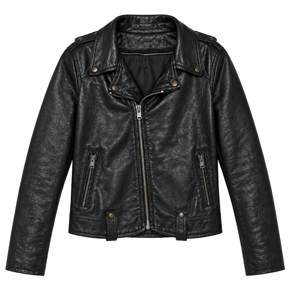 Vtg Paulines Crew Leather Police Motorcycle Jacket Black Men L 42 USA NoLiner
1