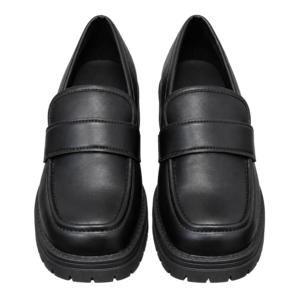 Shu Shop Black Platform Lug Sole Chunky Loafers
Witchy Preppy Goth 90s Y2K 8 1/2 1