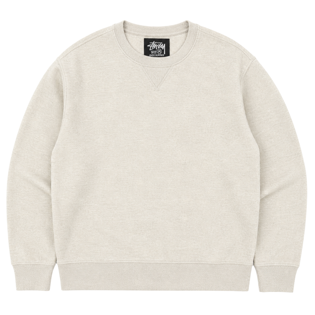 Stussy T-Shirt Size M Beige Cotton Crewneck Short Sleeve Tee 1