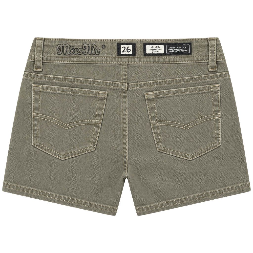 Miss Me Mid-Rise Skinny Jeans Size 26 Army Green Distressed 1
