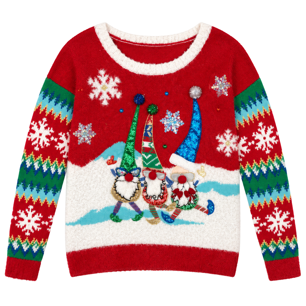 Celebrate Together Christmas Sweater Size S Gnomes Ugly Holiday 1
