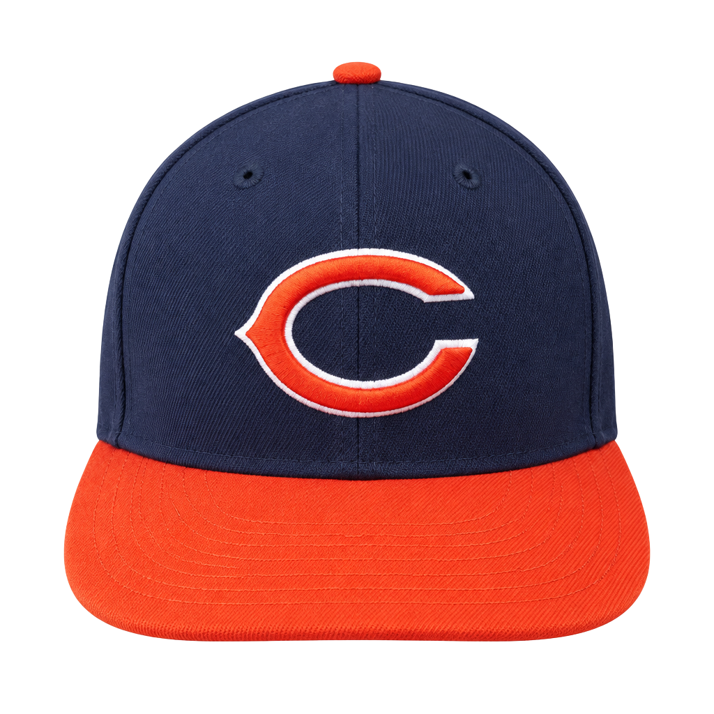 Chicago Bears New Era Hat Cap Navy Orange Fitted 1