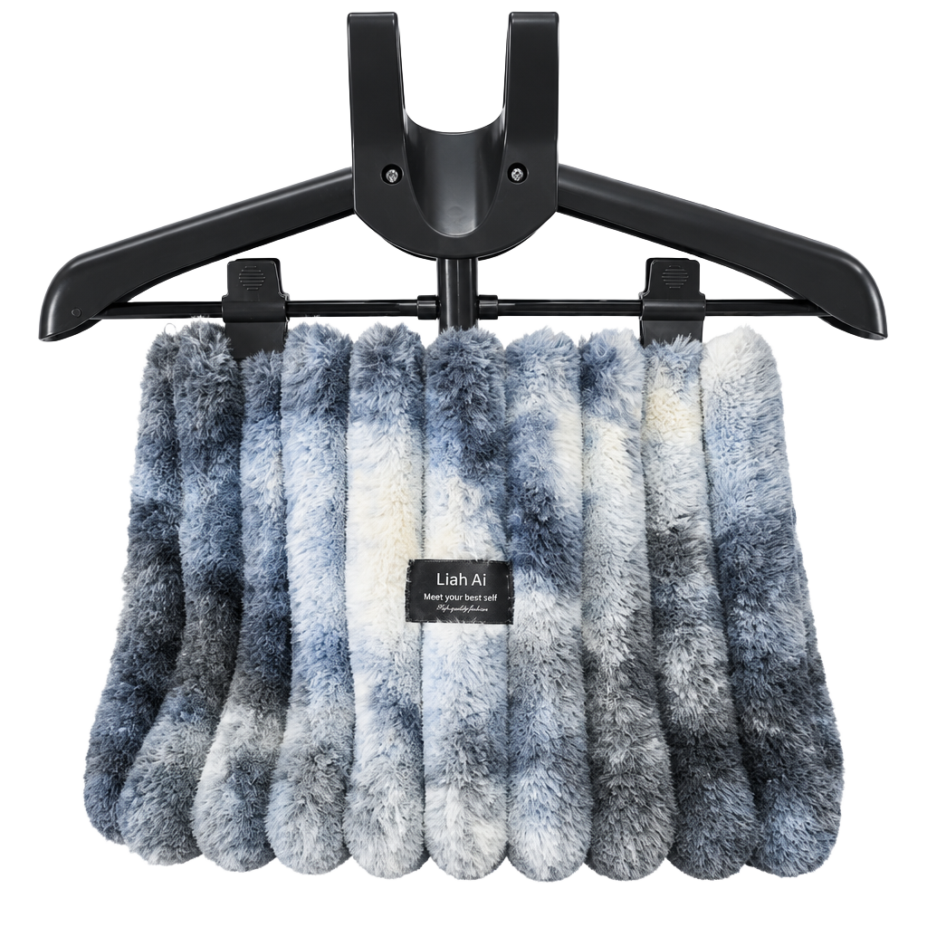 Liah Ai Faux Fur Handbag Blue Grey Tie Dye 1