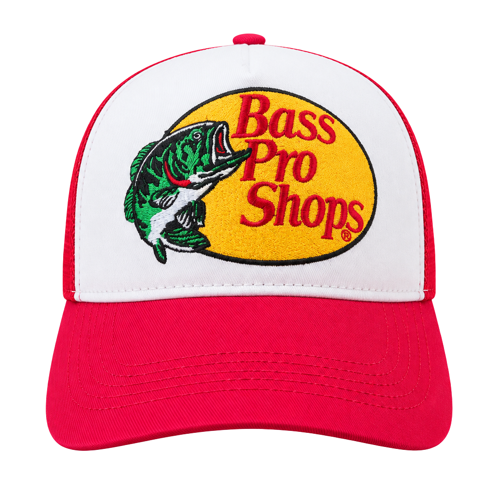 Bass Pro Shops Trucker Hat Youth Red White Mesh 1