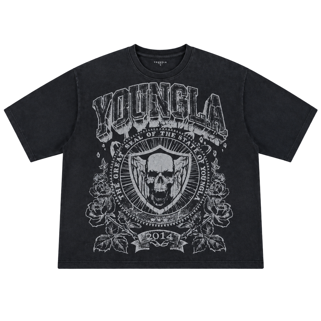 Youngla Skull Graphic T-Shirt Size XL Black 1