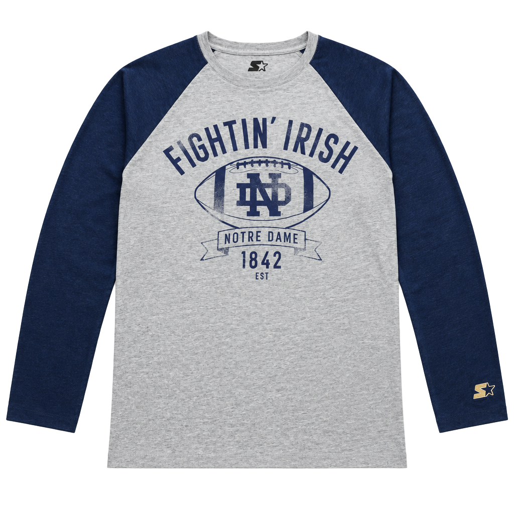 Starter Black Label Notre Dame Fighting Irish Long Sleeve T-Shirt Size Large 1