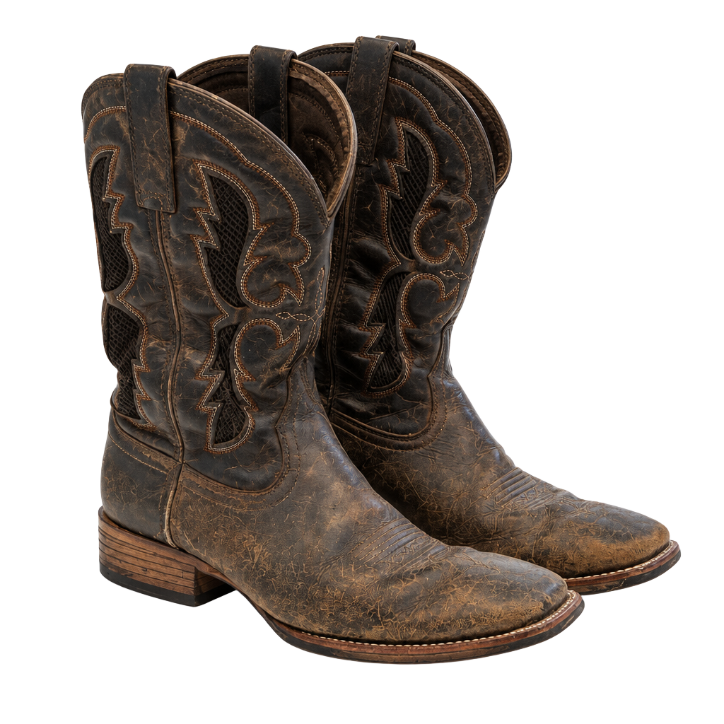 Ariat Cowboy Boots Size 12D Brown Leather Square Toe Western 1