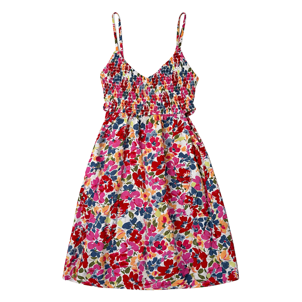 Roxy Hot Tropics Floral Smocked Cutout Dress 1