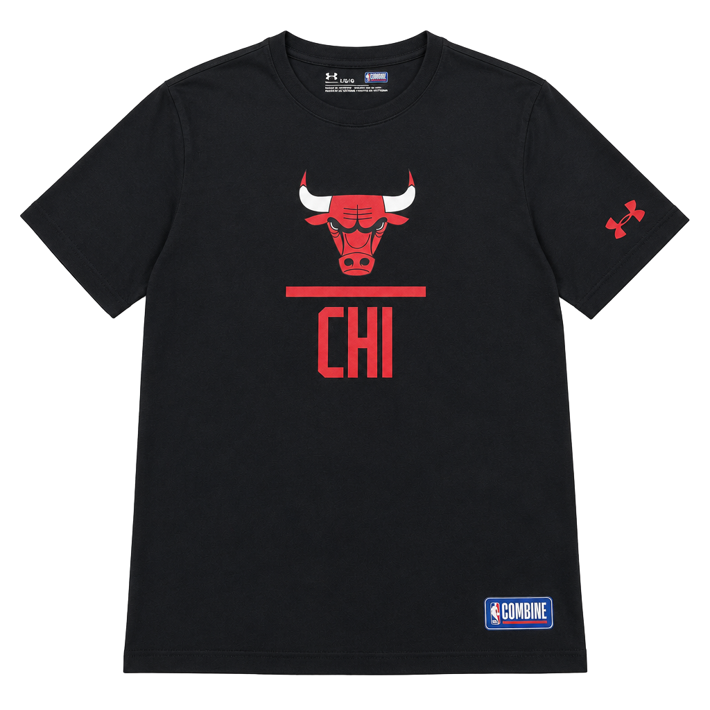 Under Armour NBA Combine Chicago Bulls T-Shirt Size Large Black 1
