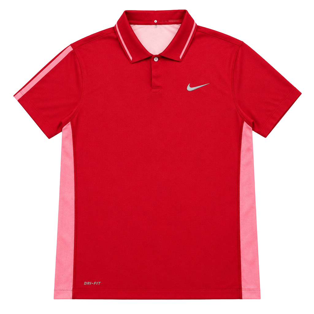 Nike Dri-FIT Tiger Woods Polo Shirt Size L Red Athletic Golf 1