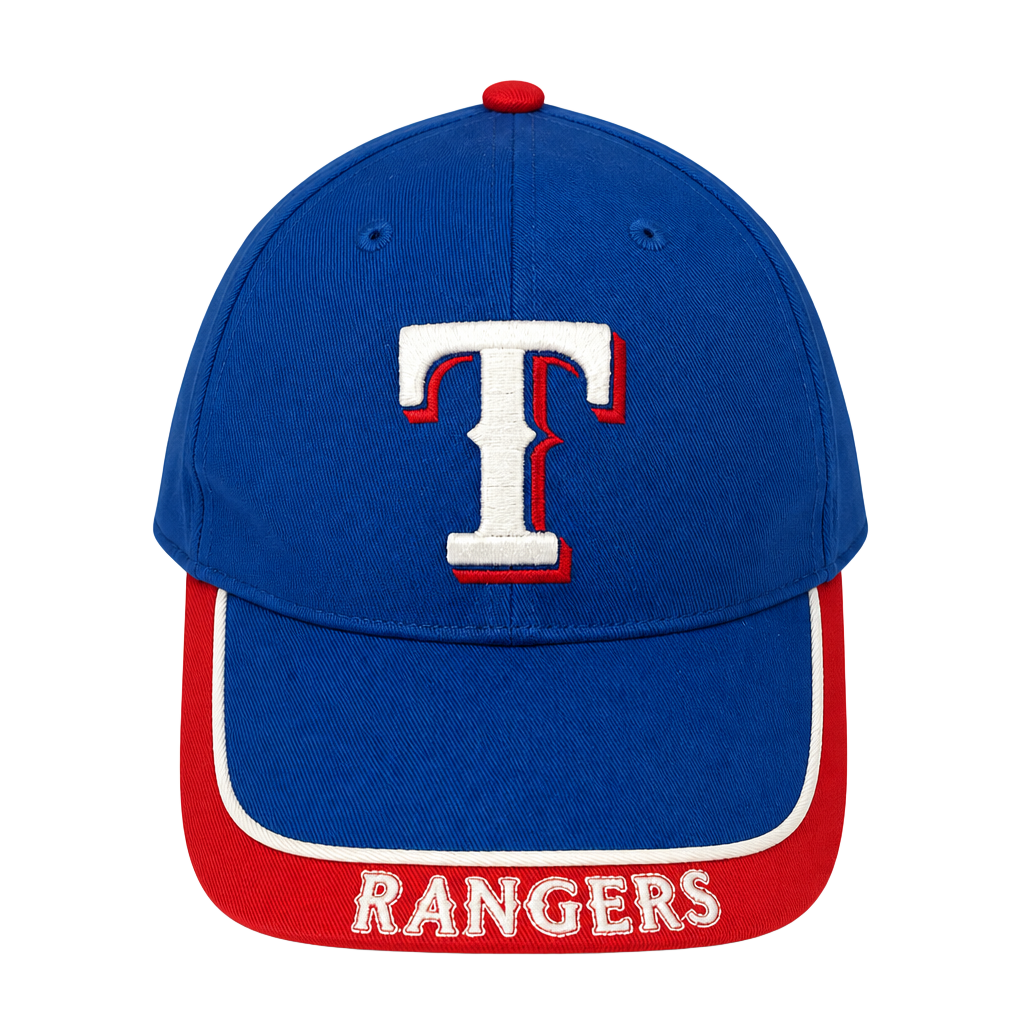 Texas Rangers Fox Sports Net x Progressive Promo Strapback Hat 1