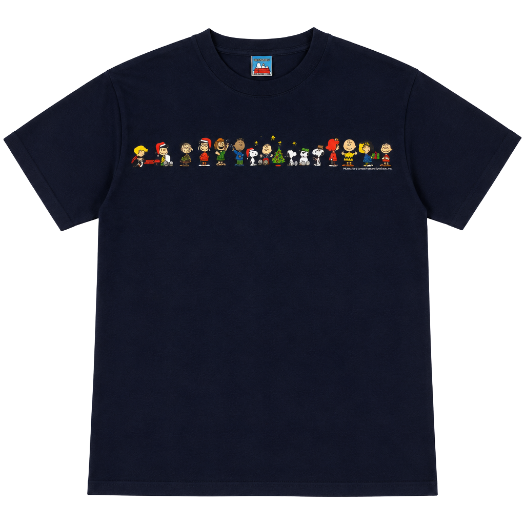 Vintage (2000s) Peanuts Character Line Up Christmas T-Shirt 1