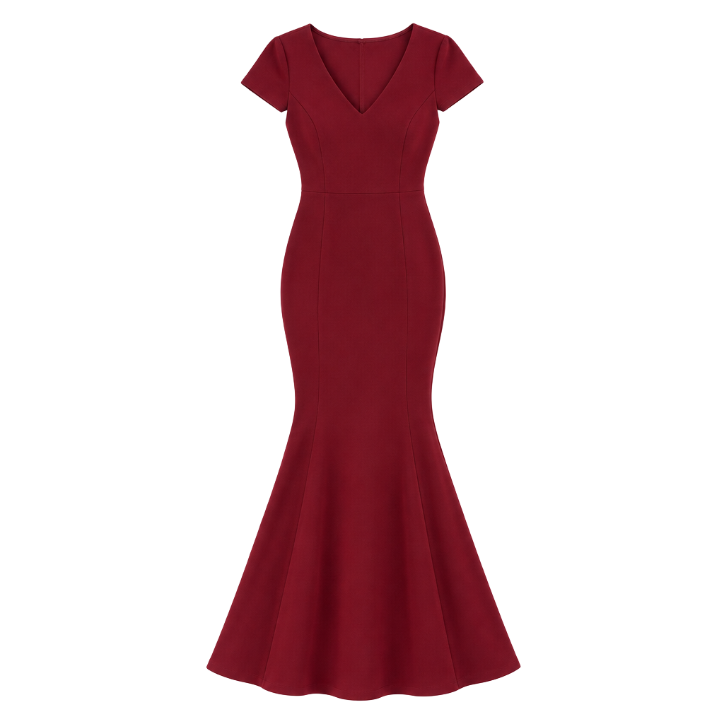 EDINSY Women's Evening Dress, Elegant V Neck Long Dress Mermaid Gown for Wedding. 1