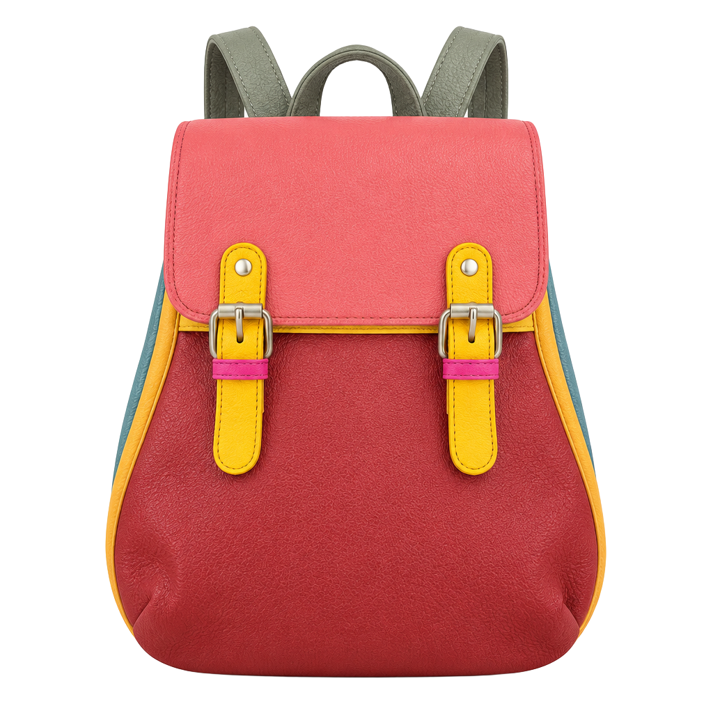 Soruka Freya Recycled Leather Colorblock Backpack Multicolored 1