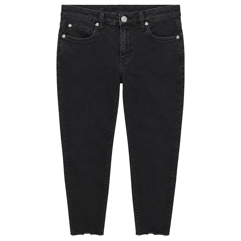 Kut From The Kloth Carlo Ankle Skinny Jeans Size 2 Black Destructured Hem
1