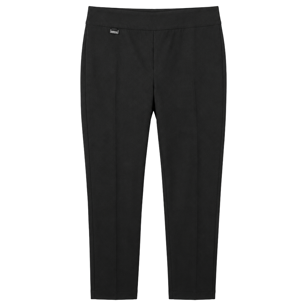 Peck & Peck Women's Black Pull On Stretch Pants Size 8 Rayon Blend Trousers 1