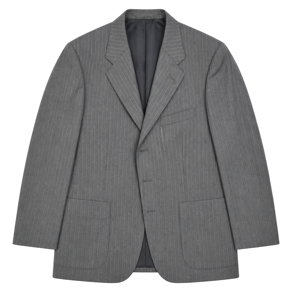 Tasso Elba Mens 38R Gray Pinstripe Wool Blazer Vitale Barberis Canonico Italy 1