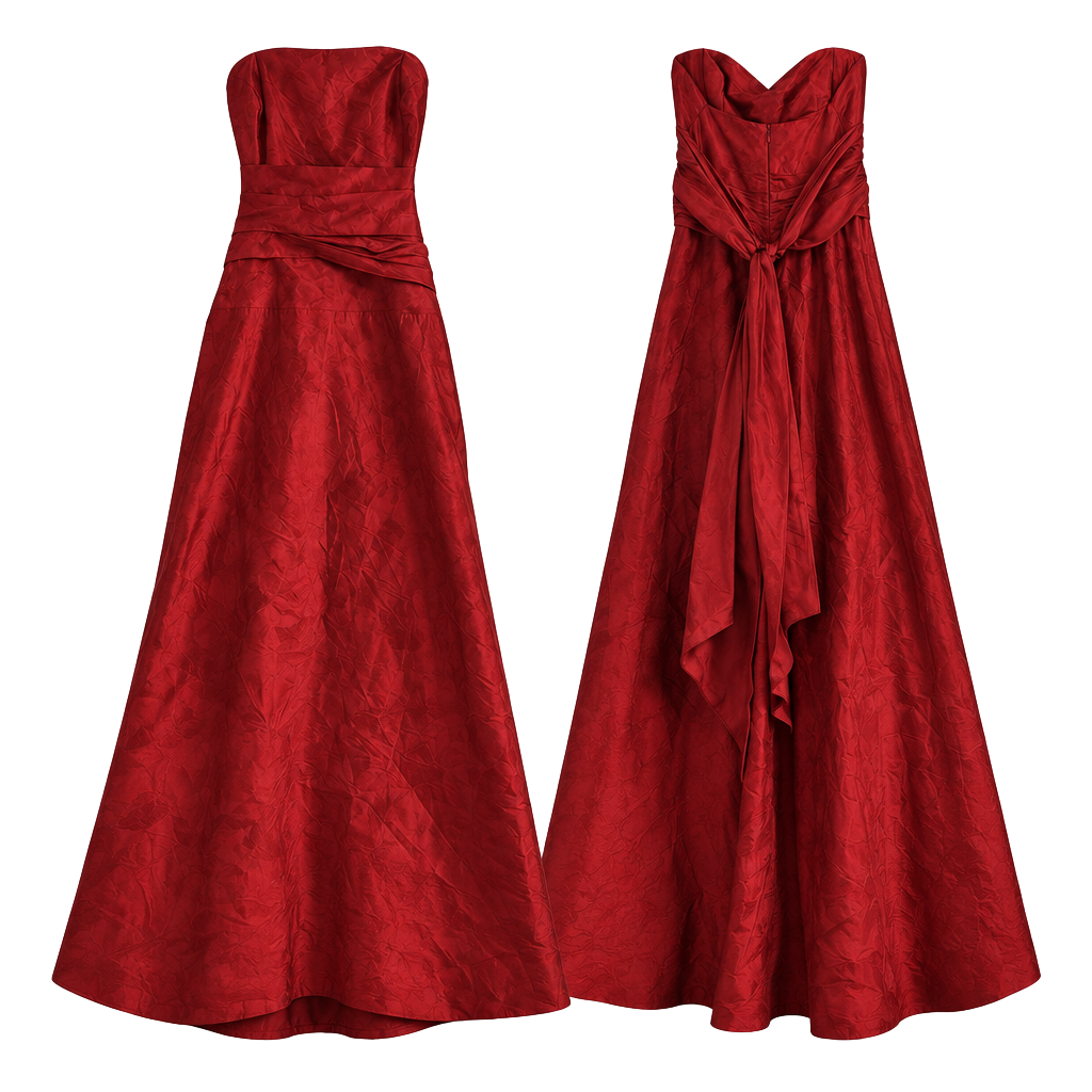 Lazaro Burgundy Red Strapless Bridal Wedding Gown Size 12 Style 3738. 1