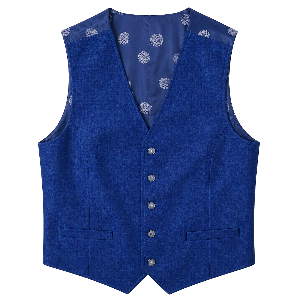 Vince Camuto Sewell Mens Small Blue Slim Fit Stretch Suit Vest Waistcoat 1