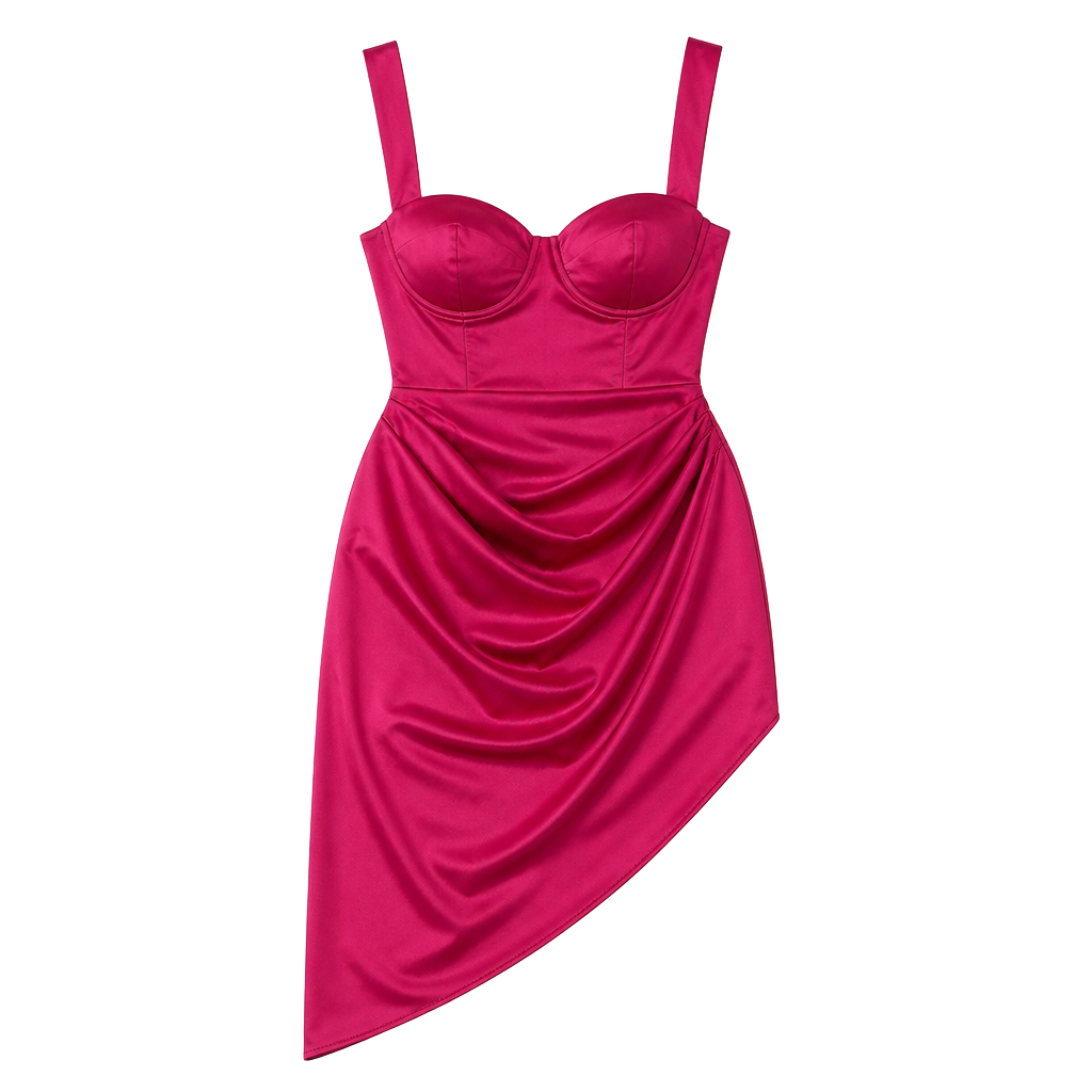 Fashion Nova With Love Satin Midi Dress Magenta 1