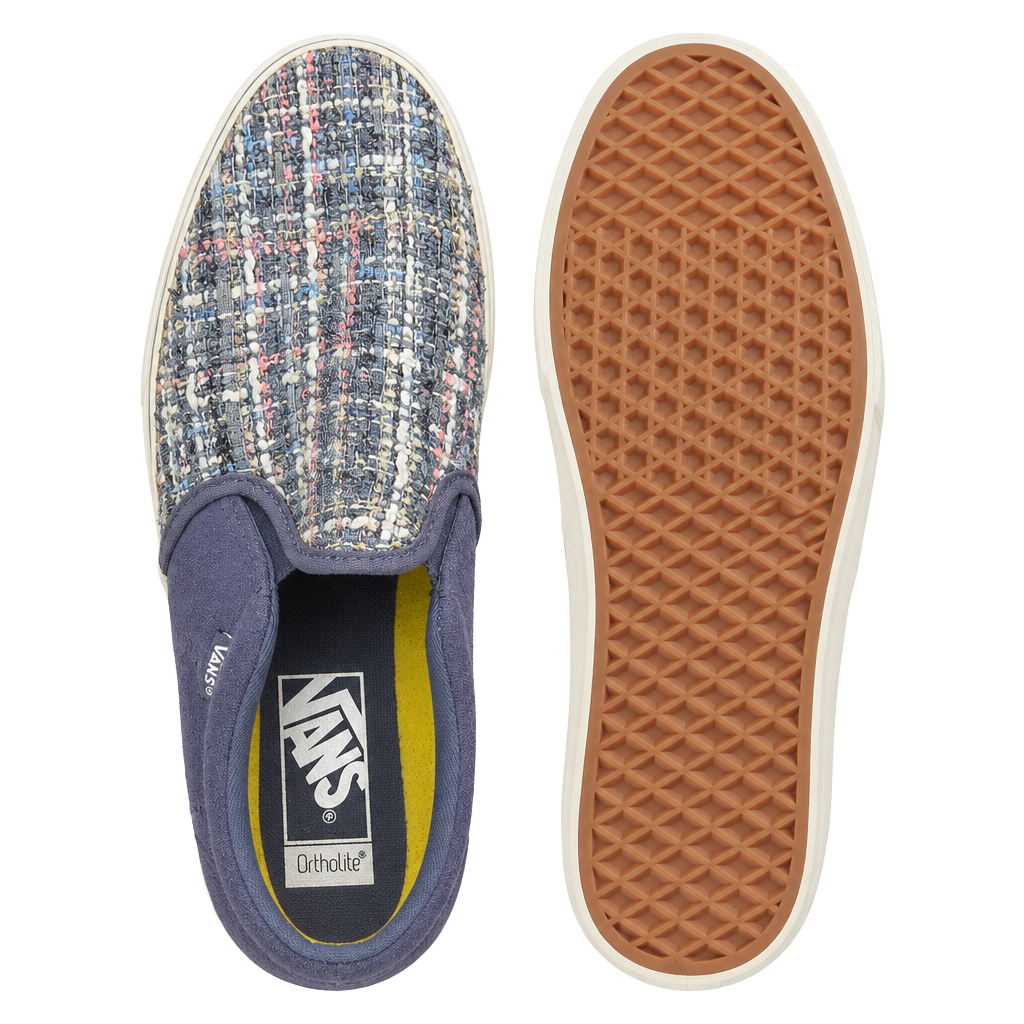 Vans LX Classic Slip-On 98 Cardigan Tweed Slip-On Sneakers womens 1