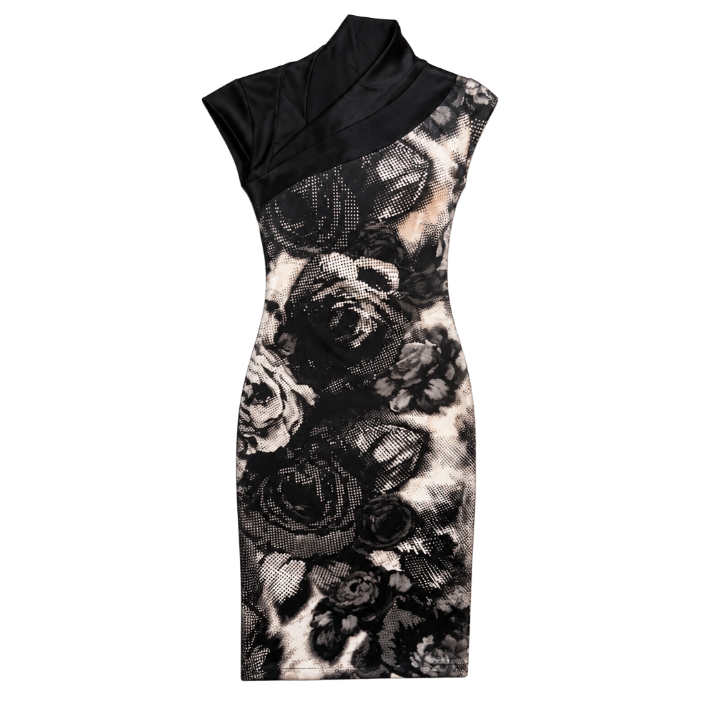 Karen Millen Black and White Floral Print Pencil Dress 1