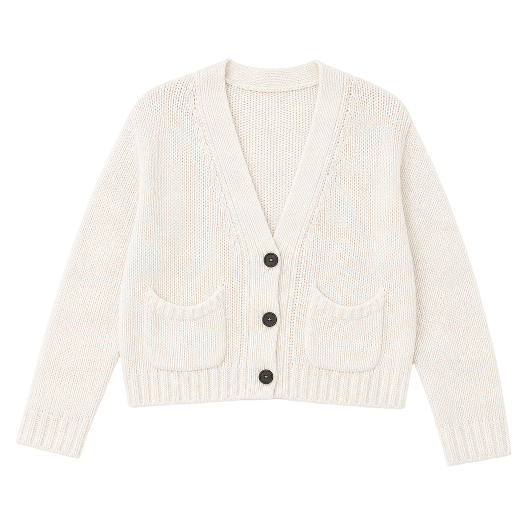 Brochu Walker The Cropped Cardigan in Salt White Cotton Linen Blend 1