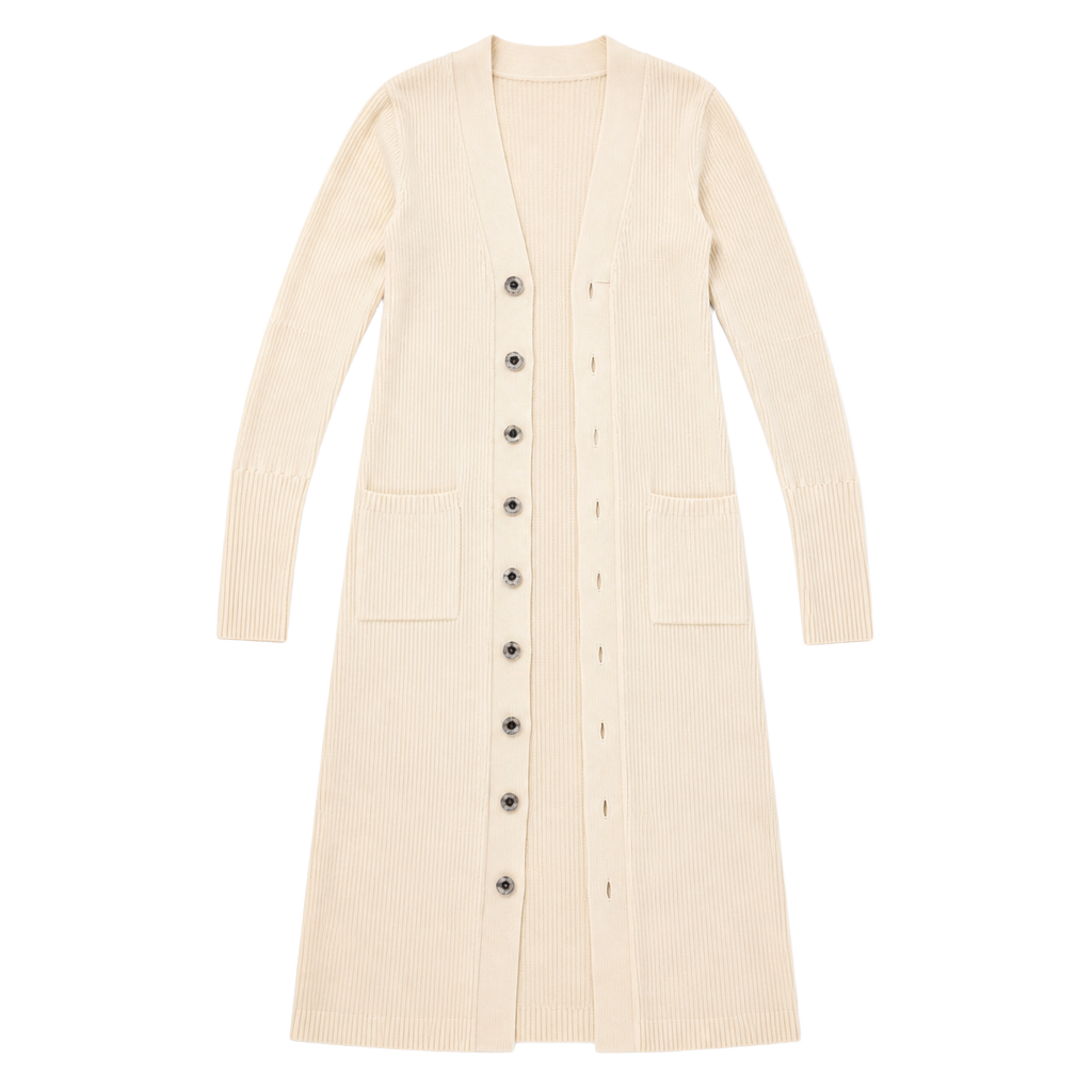 Dion Lee Ivory Ribbed Knit Sweater Dress 1
