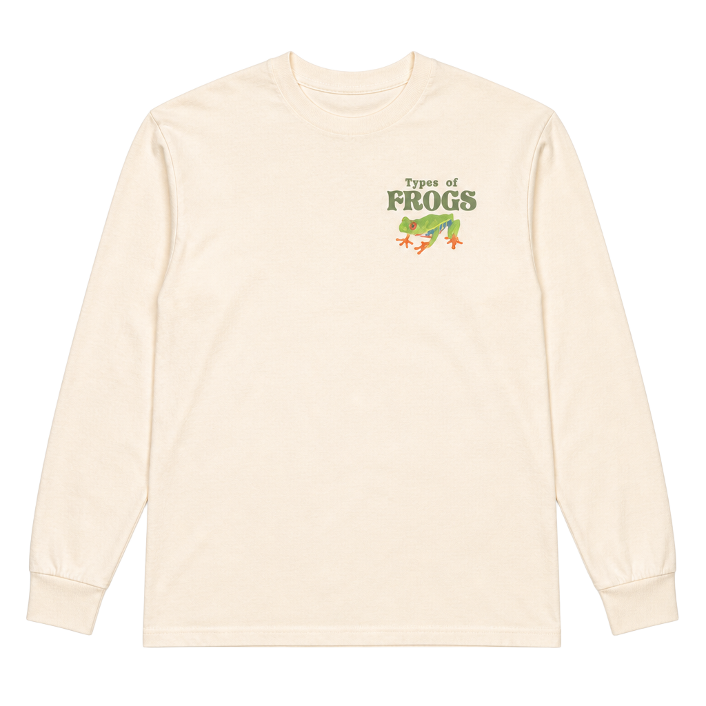 Aeropostale Types of Frogs Long Sleeve Graphic Crewneck T-Shirt XS Extra Small 1