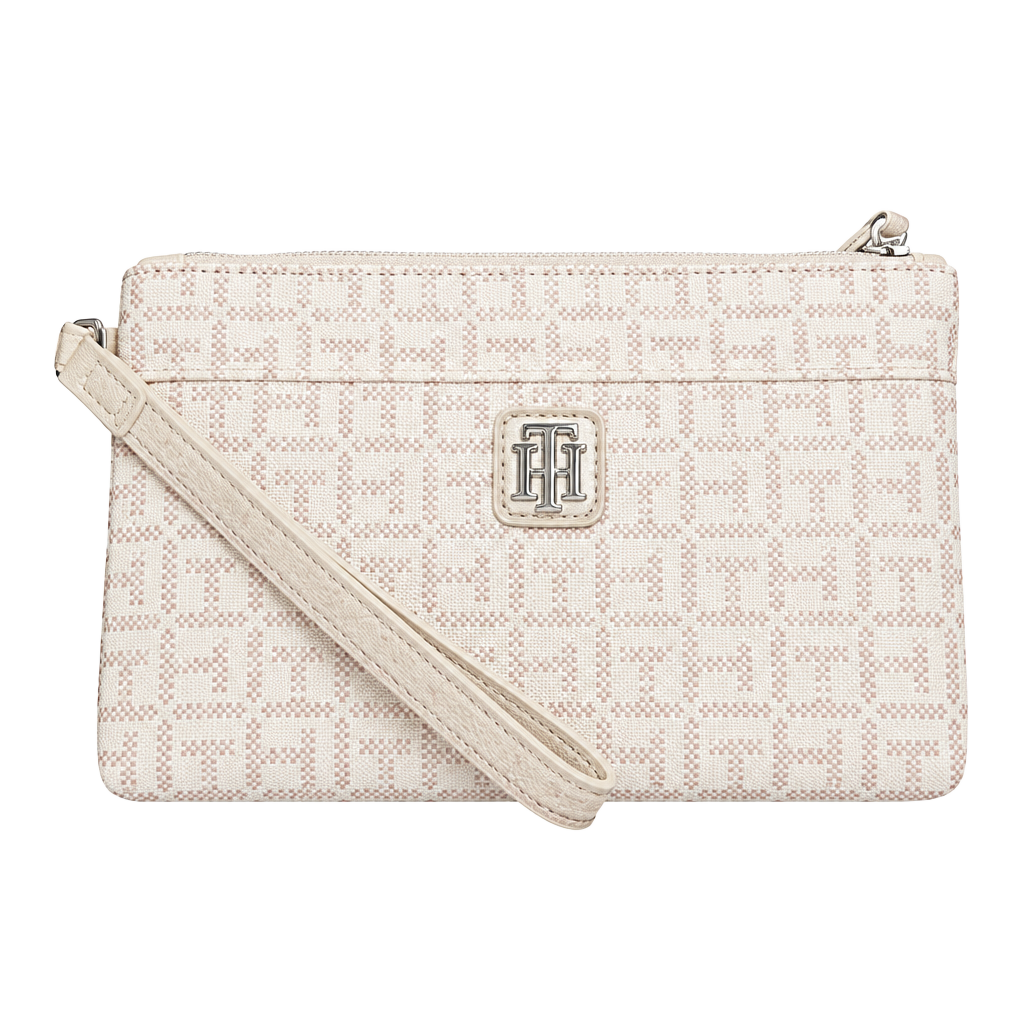 Tommy Hilfiger Monogram Pink Wristlet Clutch 1