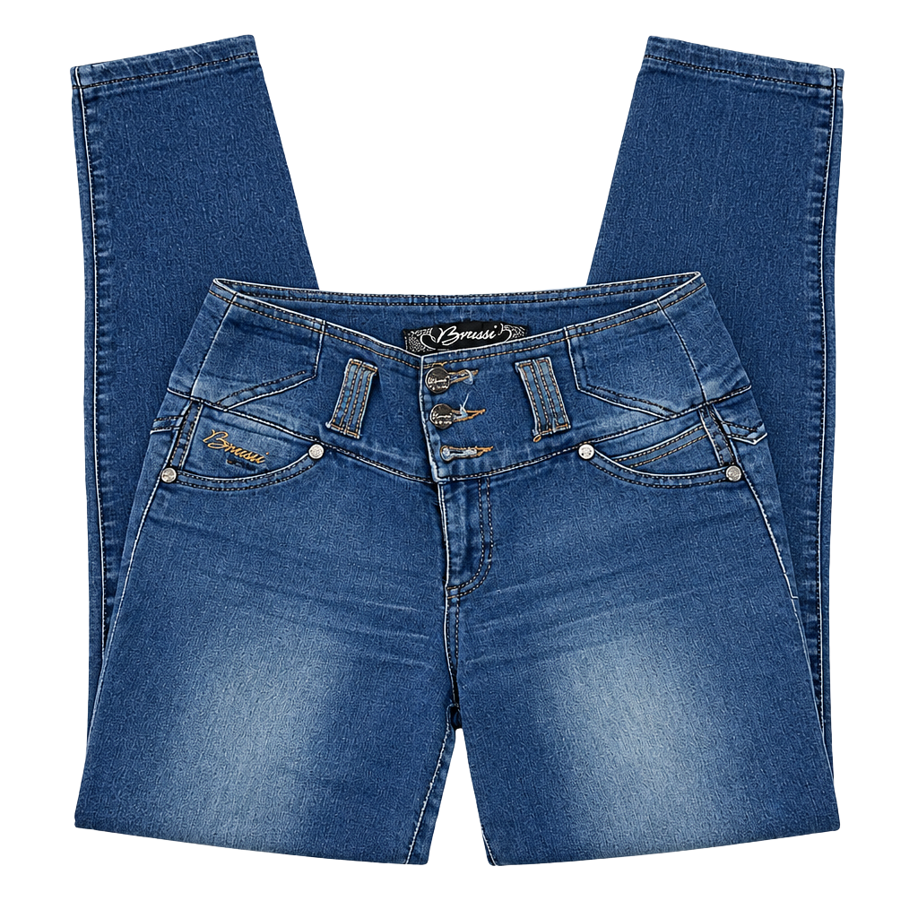 Brussi Skinny Jeans Size 10 Blue High Waisted Butt Lift Denim 1