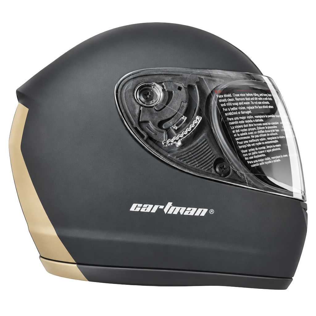 Cartman HY-901F Matte Black Full Face Motorcycle Helmet 1