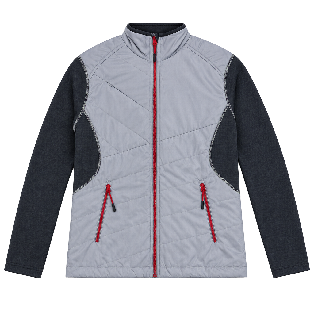 North End Hybrid Jacket Gray Red Full Zip 1