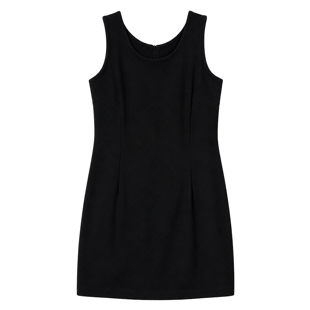 Vintage Metro Collection NY 10001 Black Sleeveless Princess Seam Sheath Dress 1