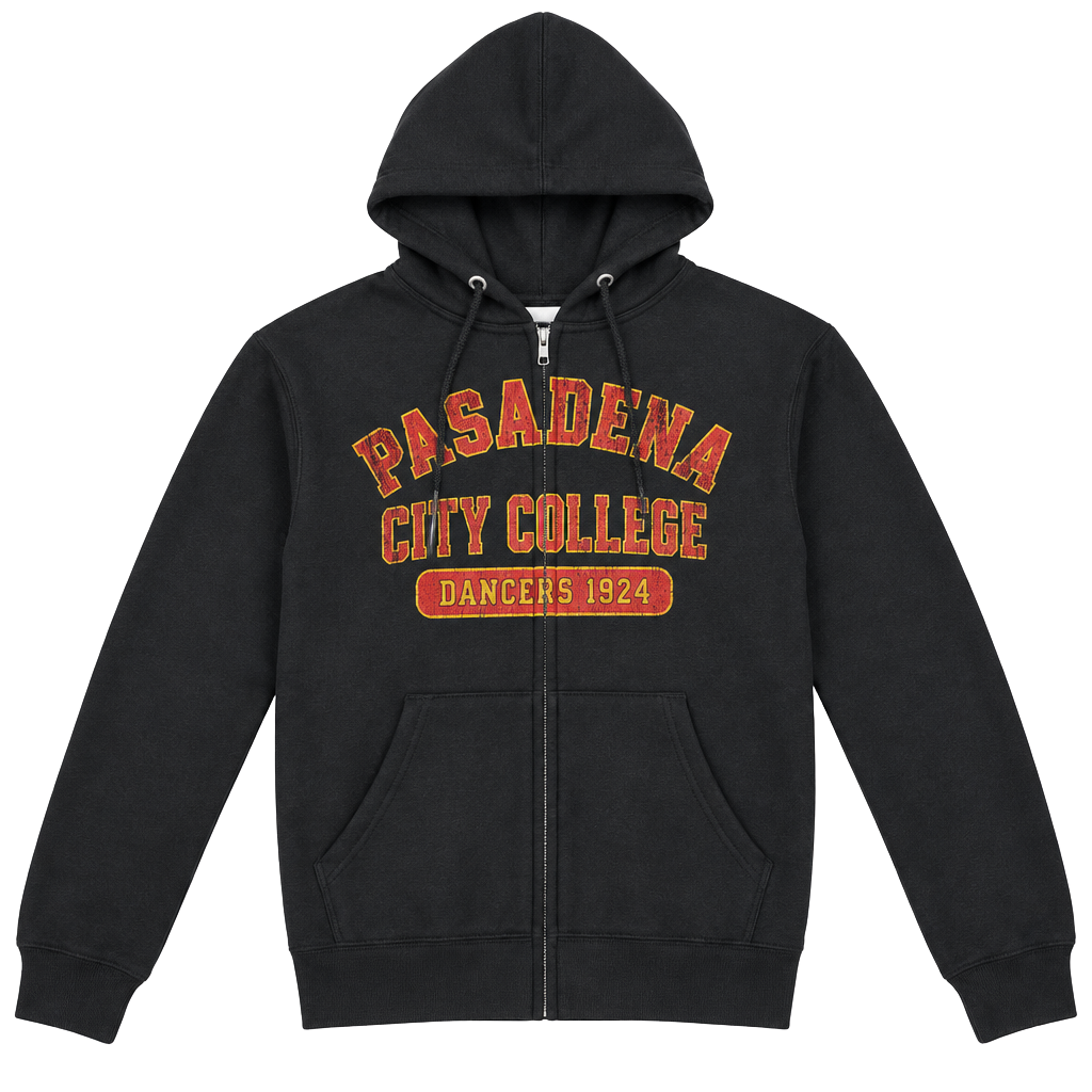 New Champion Pasadena City College Zip Up Hoodie Size Small Black 1