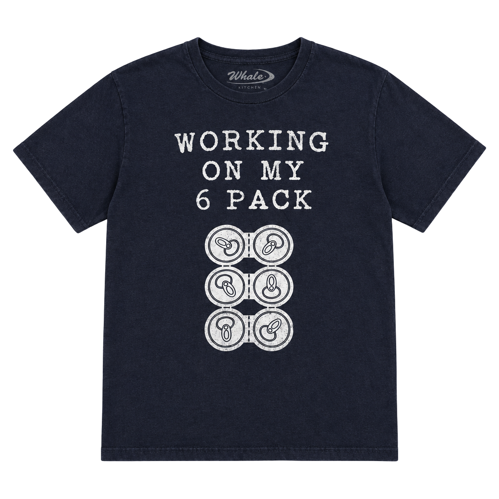 Whale By Switcher USA Working On My 6 Pack T-Shirt Large Navy 1