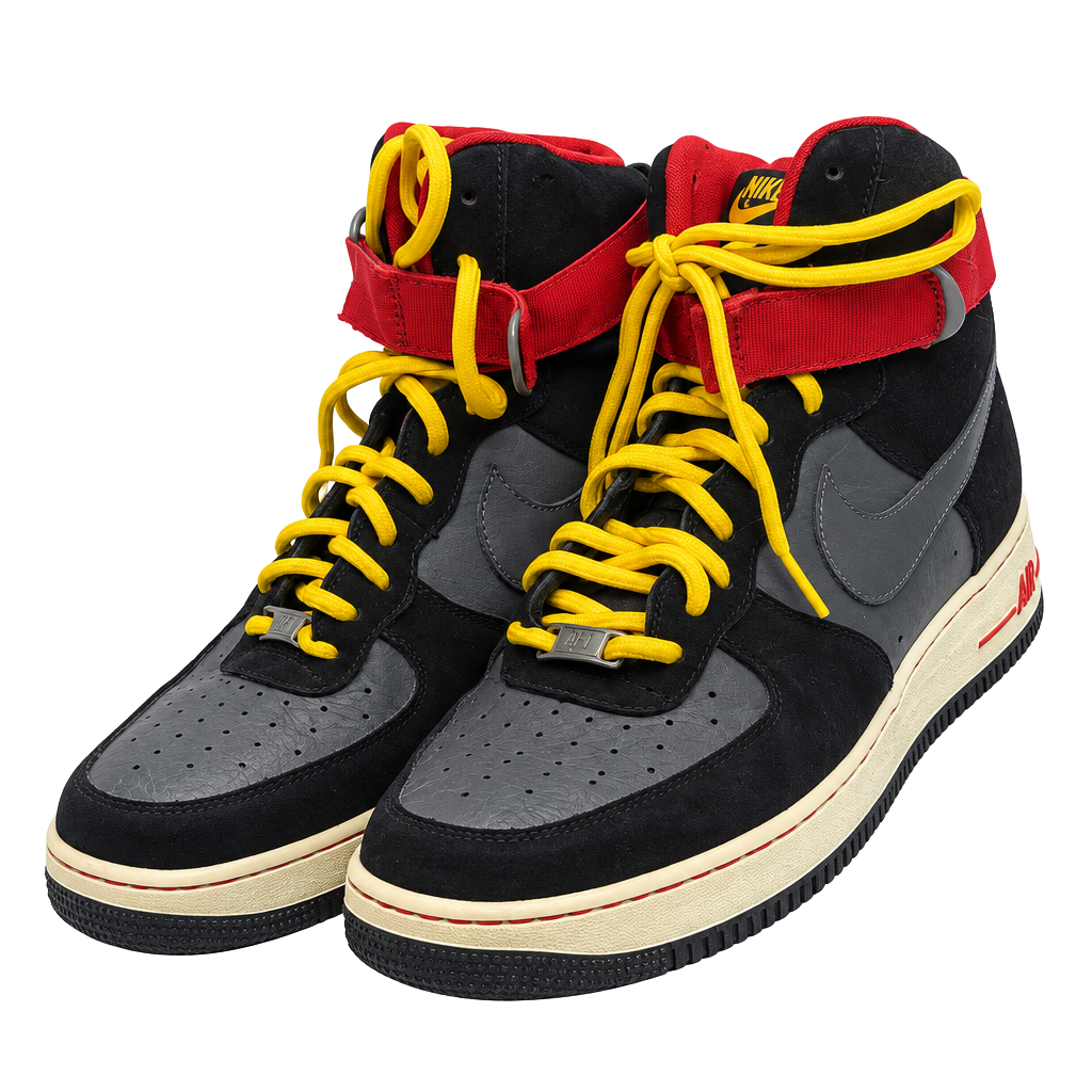 Nike Air Force 1 High Size 11 Black Red Yellow Sneakers 1