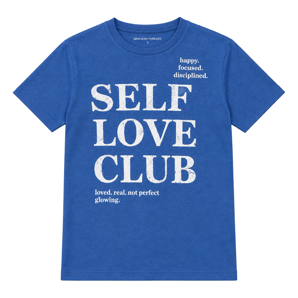 Grayson/Threads Self Love Club T-Shirt Size S Blue Graphic Tee New 1