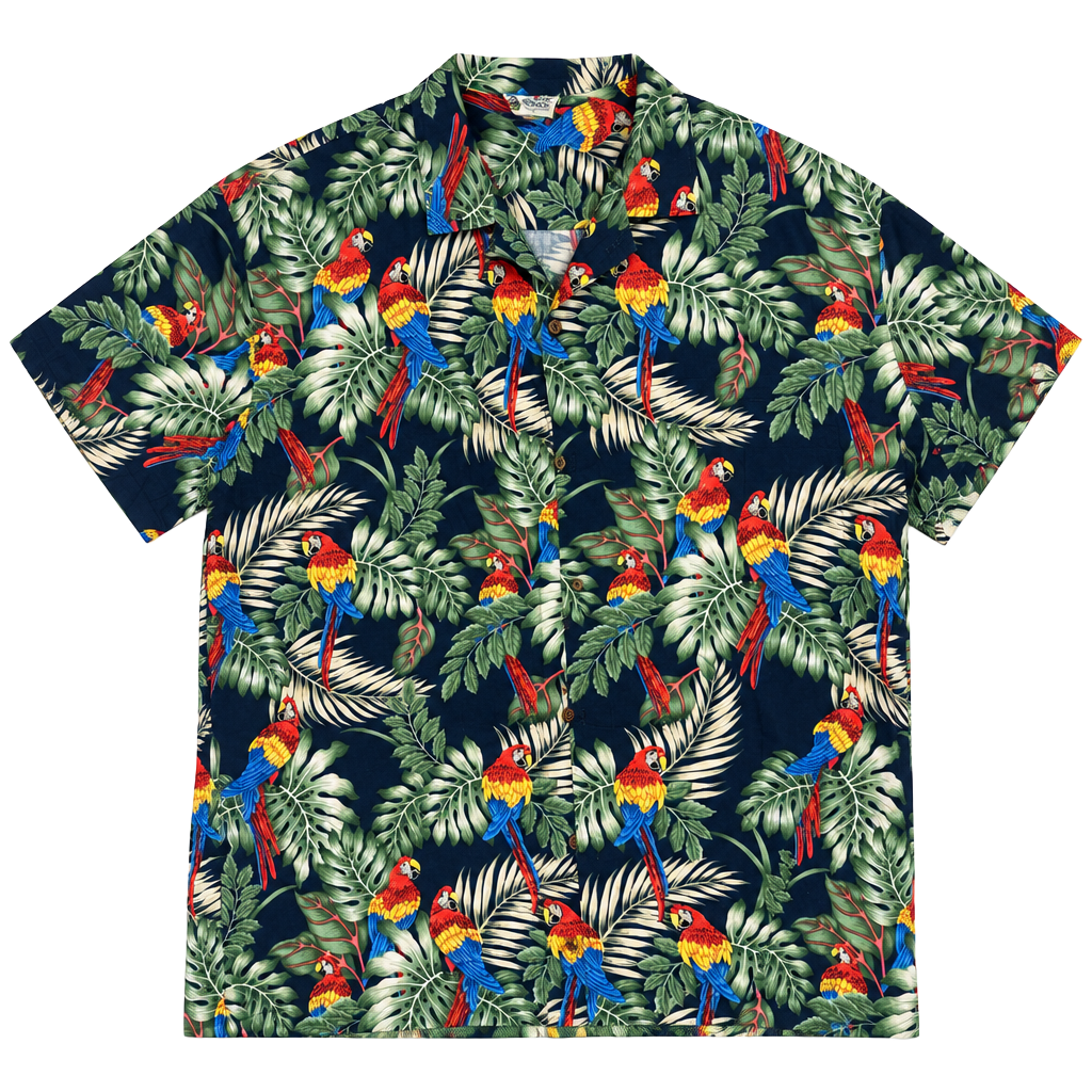 Vintage Aloha Republic Hawaiian Shirt Size 3XL Parrot Print Short Sleeve 1