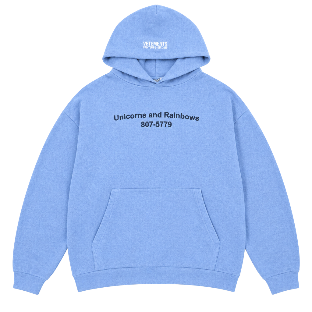 Vetements Vetements ss18 unicorns and rainbows print hoodie men’s 1