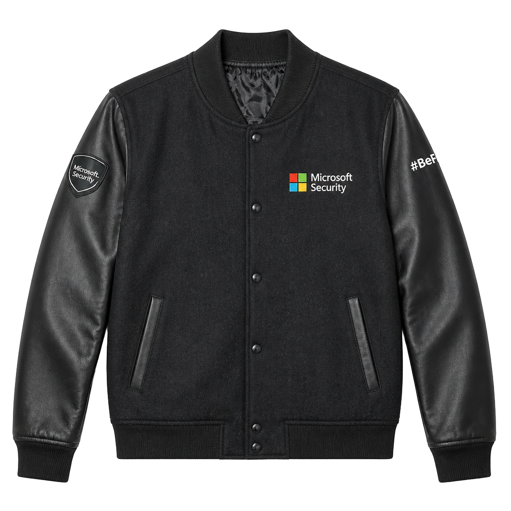 Burk's Bay Microsoft Security Wool and Leather Varsity Jacket Ladies Size S 1