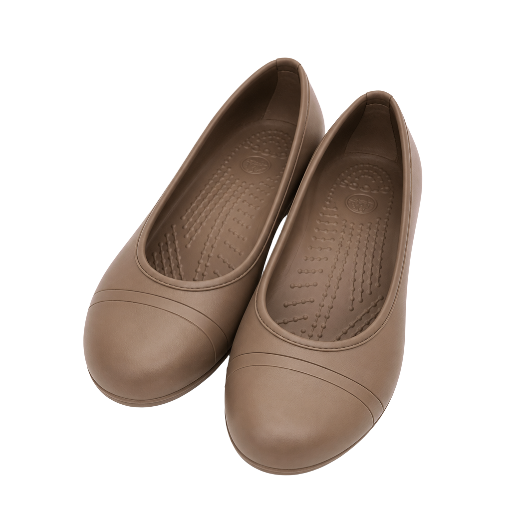 Crocs Cap Toe Wedge Bronze Tan Shoes Size 8 1